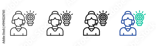 Intelligent Agent Icon Collection Different Style Outline