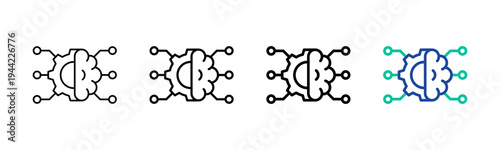 Intelligent Algorithms Icon Collection Different Style Outline