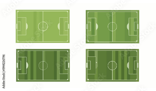 Soccer field marking scheme vector set