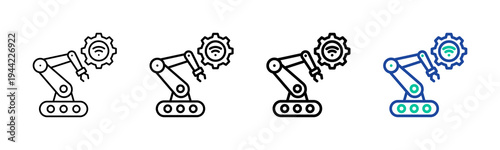 Smart Machinery Icon Collection Different Style Outline