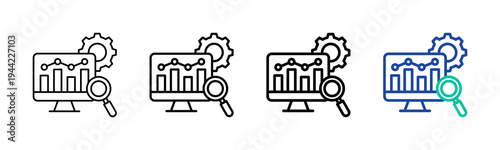 System Analysis Icon Collection Different Style Outline