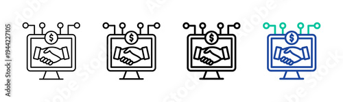 Business System Icon Collection Different Style Outline