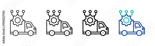 Transportation System Icon Collection Different Style Outline