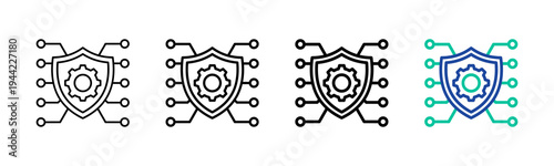 Security System Icon Collection Different Style Outline