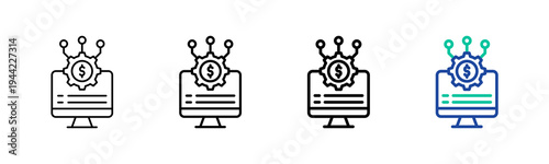 Financial System Icon Collection Different Style Outline
