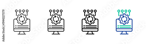 System Optimization Icon Collection Different Style Outline