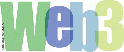 Web3 Text with Overlapping Gradient Green and Blue Letters
