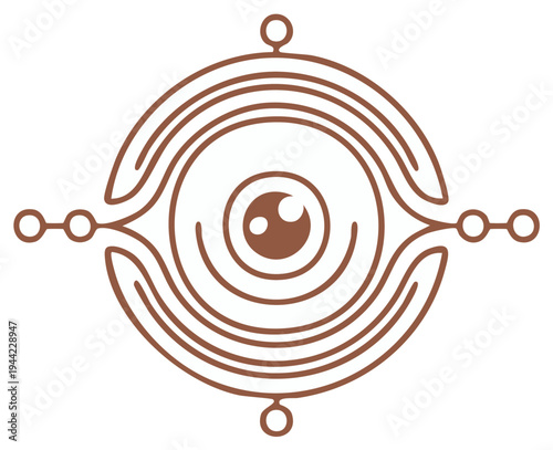 Abstract Eye Symbol Illustration with Geometric and Organic Elements
