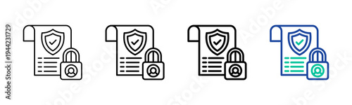 Copyright Protection Icon Collection Different Style Outline