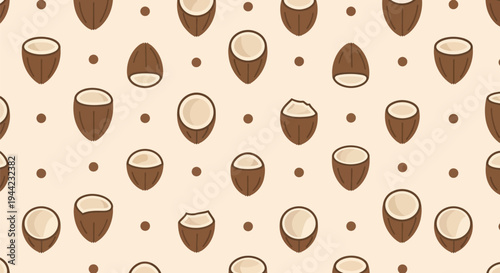 Brown coffee cups in a pattern.