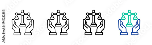 Law Enforcement Icon Collection Different Style Outline