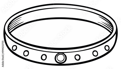 Simple Line Art Depicting Round Jeweled Bracelet Accessory Jewelry