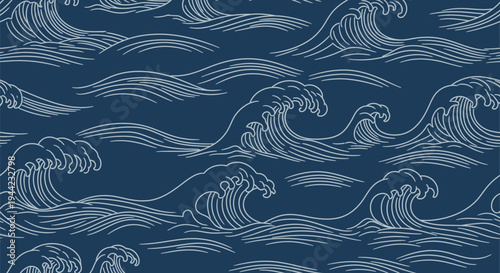 Waves Ocean Pattern Design Element.