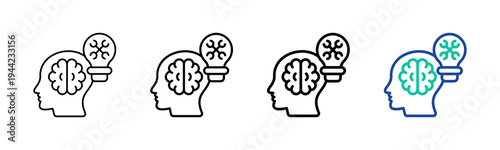 Intellectual Work Icon Collection Different Style Outline