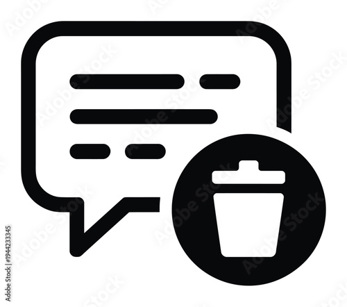 Delete Message Speech Bubble Vector Icon