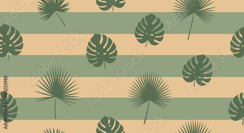 Monstera leaves pattern design element.