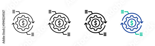 Asset Utilization Icon Collection Different Style Outline