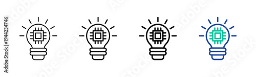 Ai Innovation Icon Collection Different Style Outline