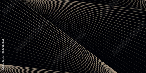 Dark abstract background with elegant gold striped pattern. Luxurious design with minimalist line style. Vector VOL. 5