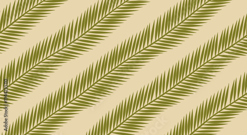Palm leaves in diagonal pattern.