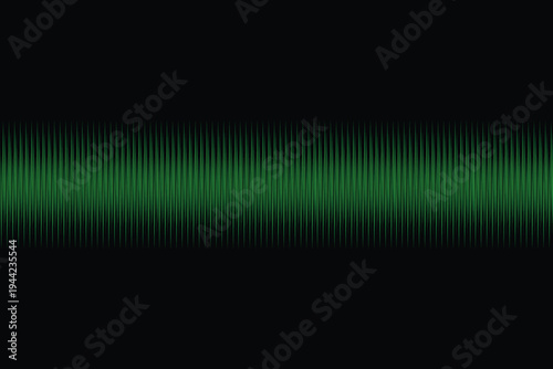 Green digital sound wave equalizer spectrum on black background