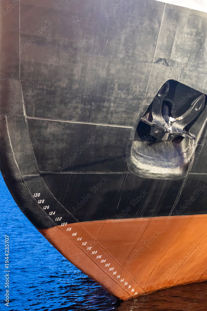 Fototapeta premium ice thickness marks on icebreaker, Murmansk