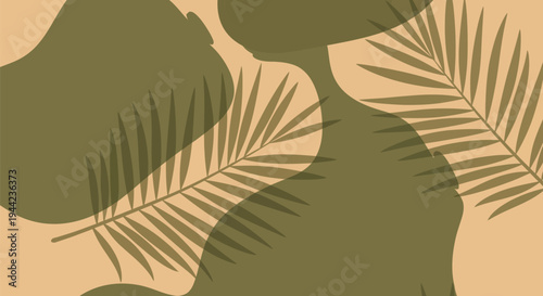 Palm leaves in abstract design.