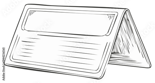 Sketch of a Folded Paper Name Card Holder