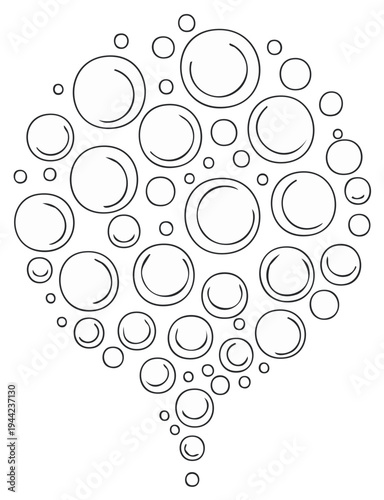 Bubbles Vector Line Art Outline Shape Design with Circle Elements
