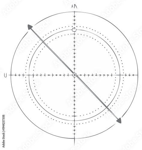 Minimalist Compass Rose Outline Design Vector Navigation Tool and Location Pointer
