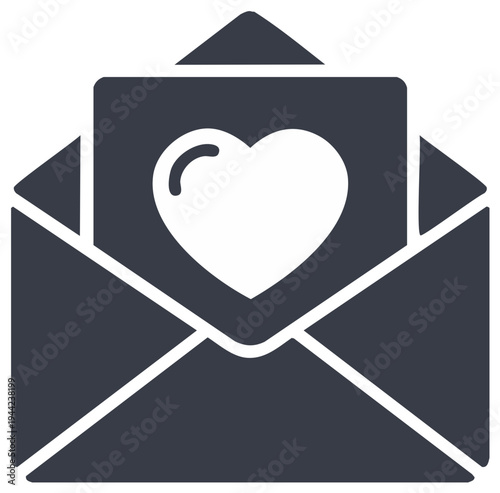 Open envelope with a love letter and heart symbol romantic message vector icon