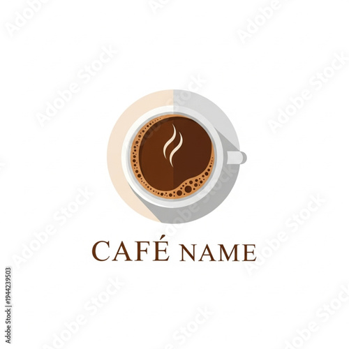 Coffee Cup Illustration with Steam Rising.