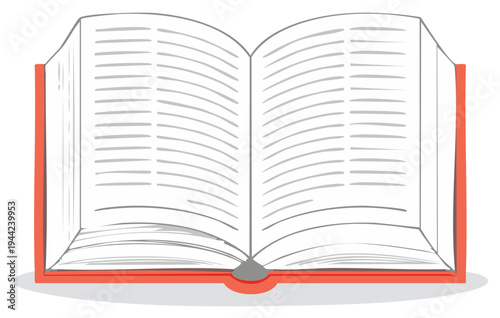 Opened Book with Blank Pages Ready for Content Creation and Design