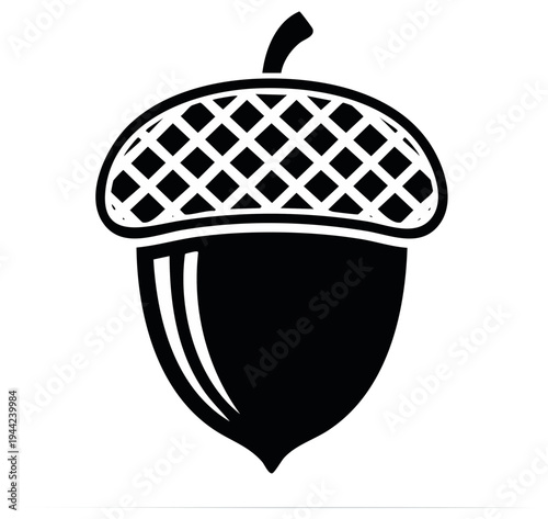 Acorn Illustration Isolated Silhouette Vector Fall Nut Food Ingredient Autumn Plant