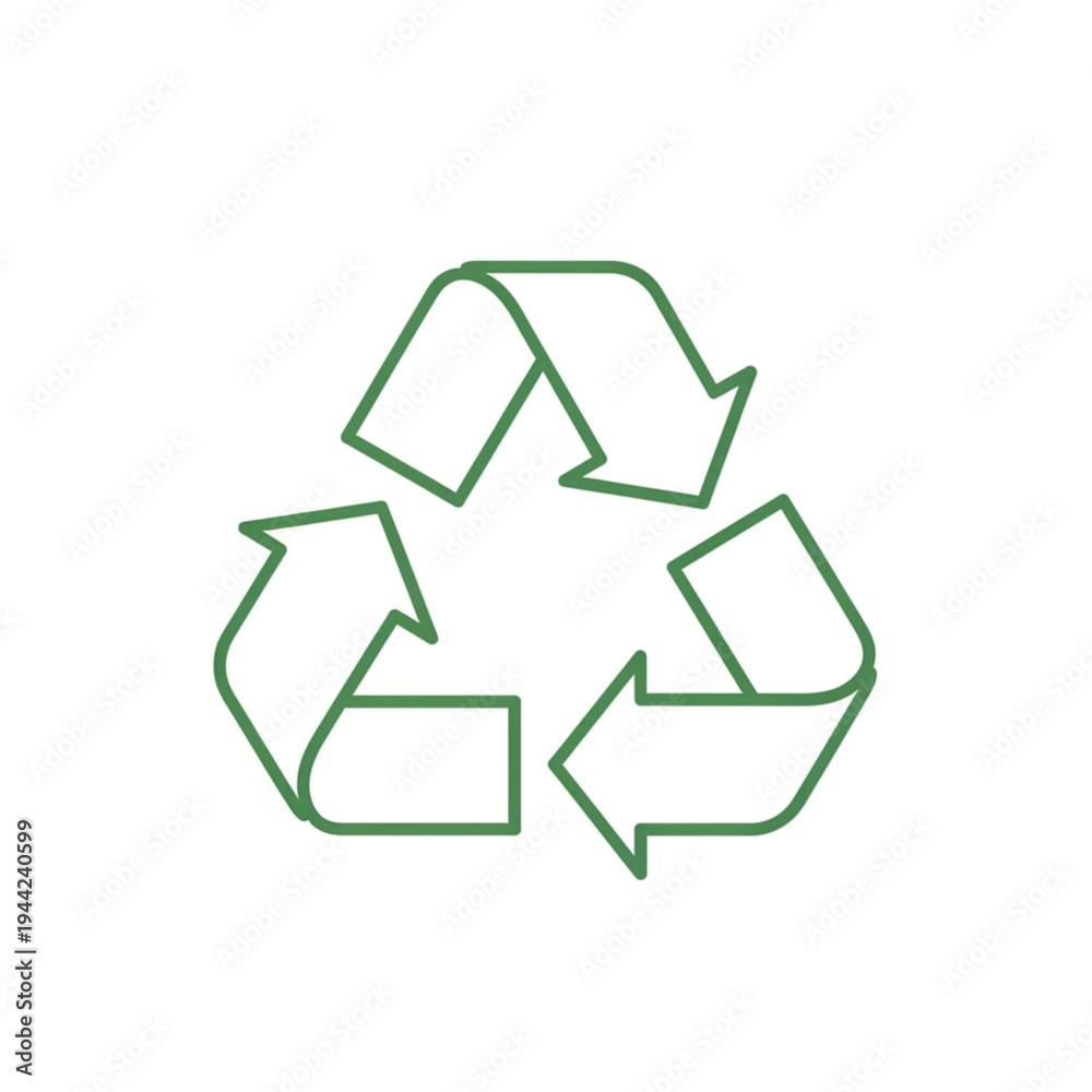 Fototapeta premium Green Recycling Symbol Icon Illustration.