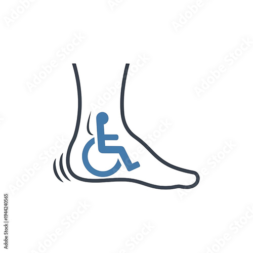 Disabled Foot with Wheelchair Symbol.
