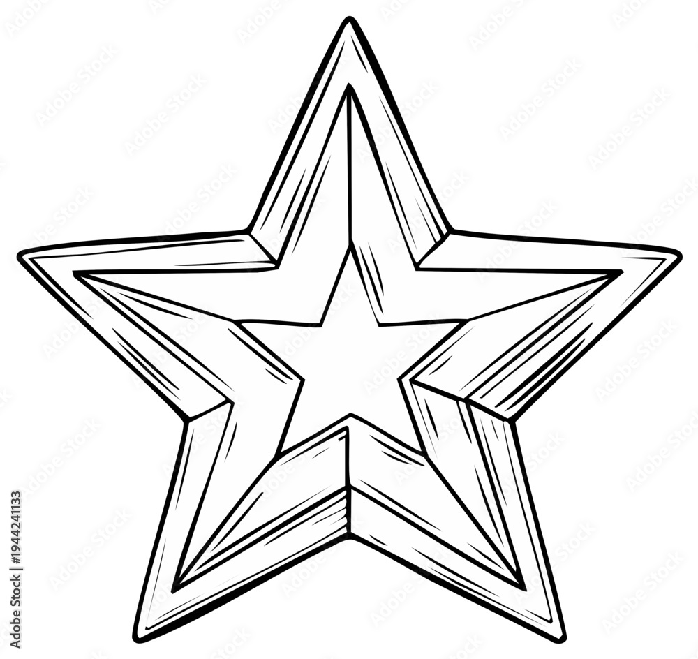 Obraz premium Artistic Outline of a Double Star with a Modern Geometric Design