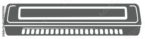 Harmonica Musical Instrument Icon Isolated Simple Vector Graphic