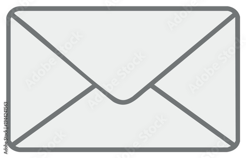 Sealed gray envelope icon simple vector illustration for mail correspondence and digital message communication
