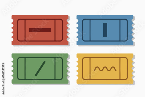 Colorful Cartoon Ticket Stub Illustration for Promotions