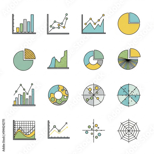 Collection of Various Business Graphs and Charts.