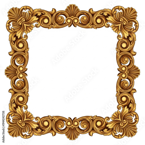 Ornate Gold Picture Frame with Decorative Border.