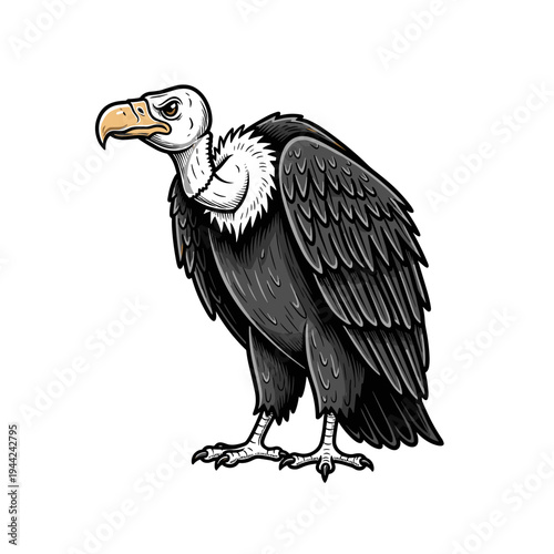 Majestic Vulture Standing Tall with Keen Eyes.