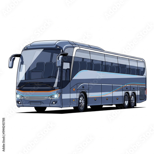Modern Luxury Tour Bus Illustration.