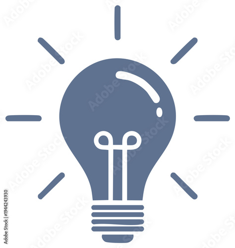 Stylized Lightbulb Radiating Rays Idea Symbol Creativity Inspiration Innovation