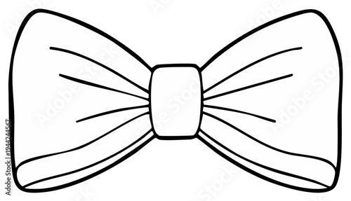 Elegant bow tie outline design for various creative projects and presentations.