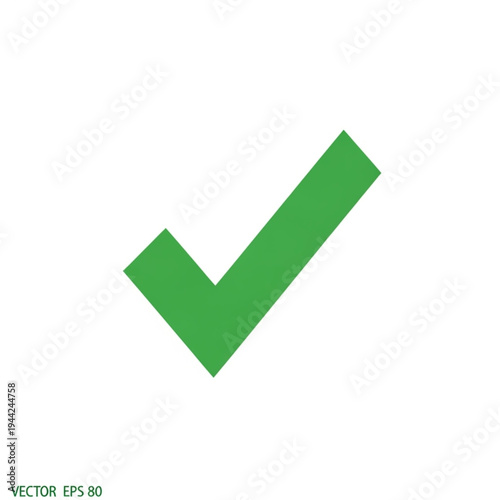 Green Checkmark Symbol Approval Icon.