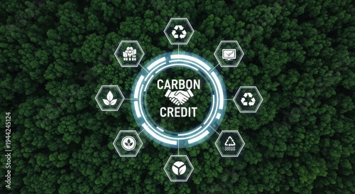 Digital of carbon credit system with above a forest keywords: carbon credit, carbon