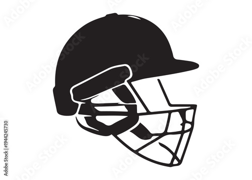 cricket helmet logo silhouette vector, batsman helmet logo silhouette vector illustration, safety helmet logo silhouette, sports protection equipment helmet logo silhouette design on white background