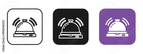 Modern Bellboy Service Icons Set with WiFi Signal Design - Minimalist, flat icon, outline, glyph, linear, clipart, sticker - Vector icon set - Glyph icon